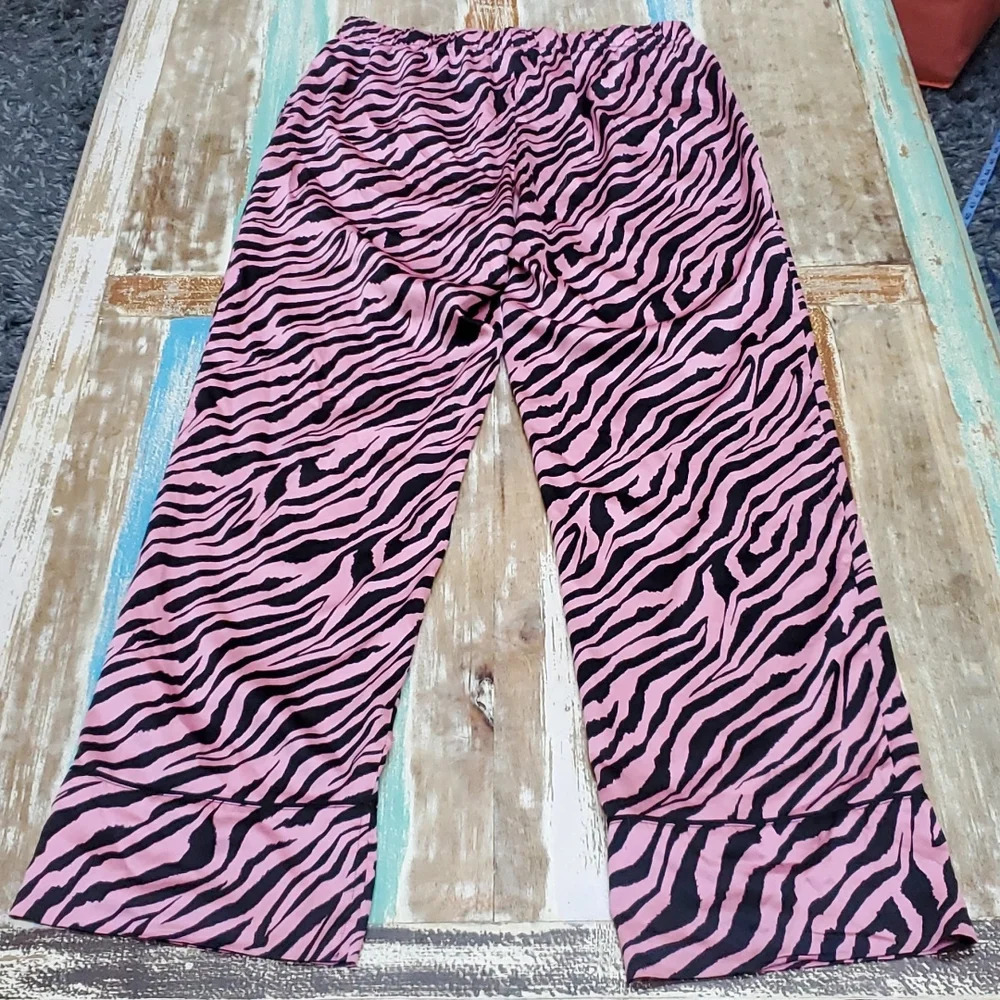 Victoria's Secret After Hours Satin Zebra Stripe Pajama Lounge Pants Small - Picture 4 of 9